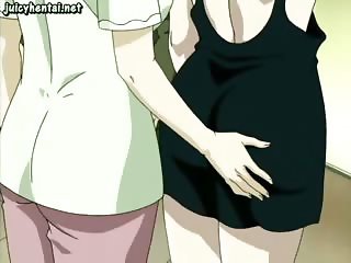 Hentai lesbos rubbing their tits