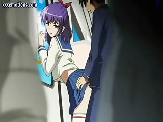 Anime chick enjoys a toy in cunt