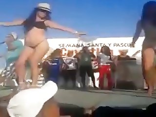 Strip dancing naked in Mexico