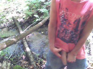 Uncut cock forest stroking #16