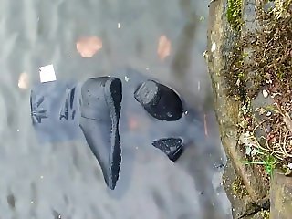 Suede boots in water 