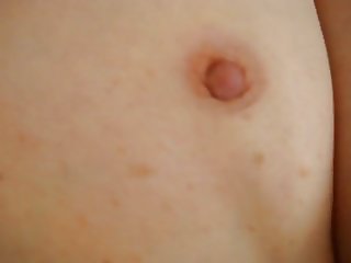 looking at wife's small titties, fucking, fingering, cumming