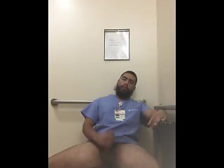 Latino Nurse Jerks Fat Cock In Hospital