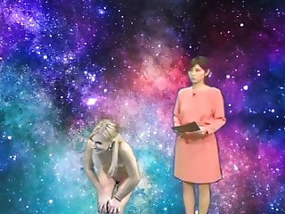 Nude model&announcer   in space