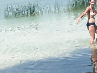 Friederike topless bathing in Austria