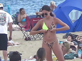 Cute Girl With Smokin' Body In Leopard Bikini