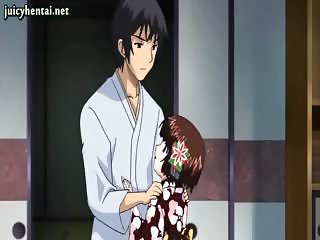 Tied up anime penetrated by a cock