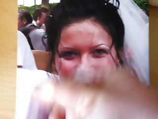 Cumshot on bride on her wedding day