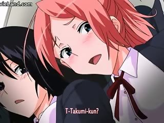 Anime redhead chick gets fingered part4