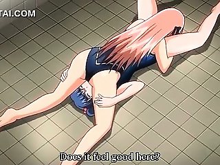 Busty anime babe gets pussy drilled from behind