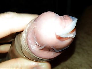Cum in Condom close-up!