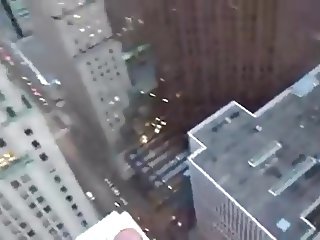 43rd floor balcony blowjob and cumshot