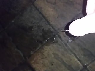 Huge piss with hardon outside during long wank