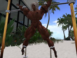 Second life muscle girl