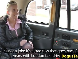 Pierced Czech taxi babe cocksucks cabbie pov