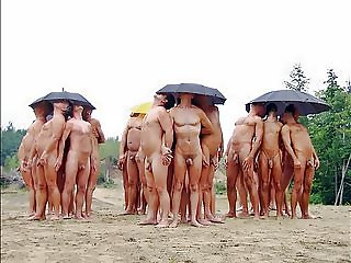 Nudists enjoying  Summer