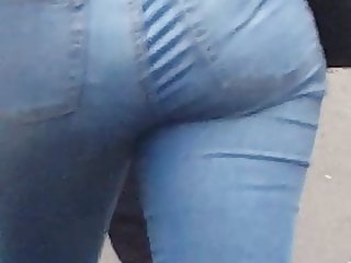 Soft ass in tight blue jeans (candid) follow that ass 