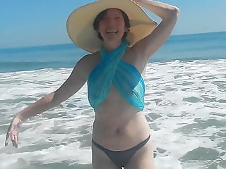 wife at the beach  (naked wife)