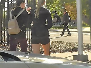 Public ejaculation watching spandex college ass