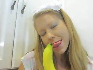 Amateur - Cute Teen Banana Vag & Anal Insertion for BF