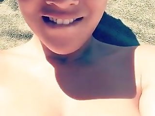 selfie - girl finger her pussy at pool