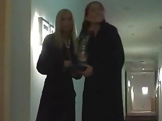 2 girls have fun in hotel with strangers