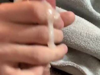 ThickHungStud shakes off morning wood and gets a HUGE LOAD OF CUM