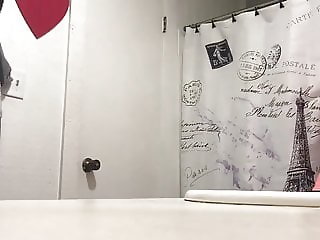 Hidden Cam in Bathroom. Hot Girl with Piercings