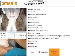 Omegle, busty girl makes my dick explode